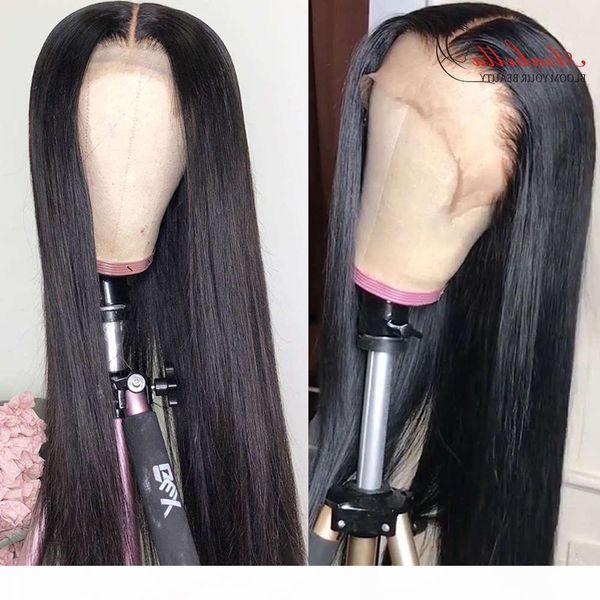 

brazilian straight front pre plucked with baby arabella remy 100% human hair 13x4 lace frontal closure wig, Black;brown