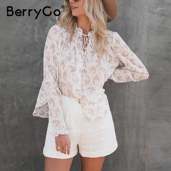 

berrygo chic bow tie white blouse lace woman fashion silk long sleeve ruffle front blouse vintage floral autumn 2020 1