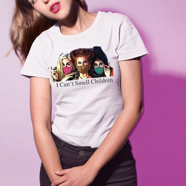 

i can't smell children printing t-shirts women summer 2020 graphic tees funny woman tshirts fashion short sleeve clothing female, White