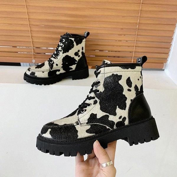 

vintage real horse hair western cowboy boots women shoes woman brand fashion motorcycle ankle boots autumn booties botas mujer #en0k, Black