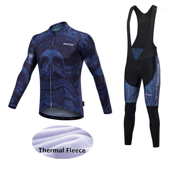 

2020 malciklo cycling set winter thermal fleece long sleeves cycling jersey maillot rock racing bike clothing ropa ciclismo h601, Black;blue