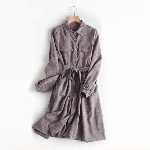 

2020 new arrival full single breasted long turn-down collar trench coat women clothing temperament double pockets belt dust1, Tan;black