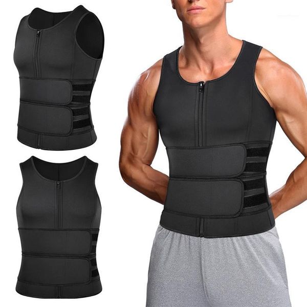 

men shaper sauna vest body shaper compression fitness slimming underwear waist trainer reduce abdomen men shapewear1, Black;brown