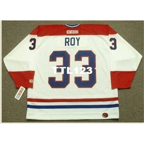 

121 #33 patrick roy montreal canadiens 1993 ccm hockey jersey or custom any name or number retro jersey, Black