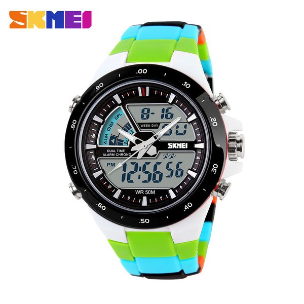 

skmei women sports watches fashion casual led waterproof multifunction digital quartz watch student wristwatch relogio feminino 201119, Slivery;brown