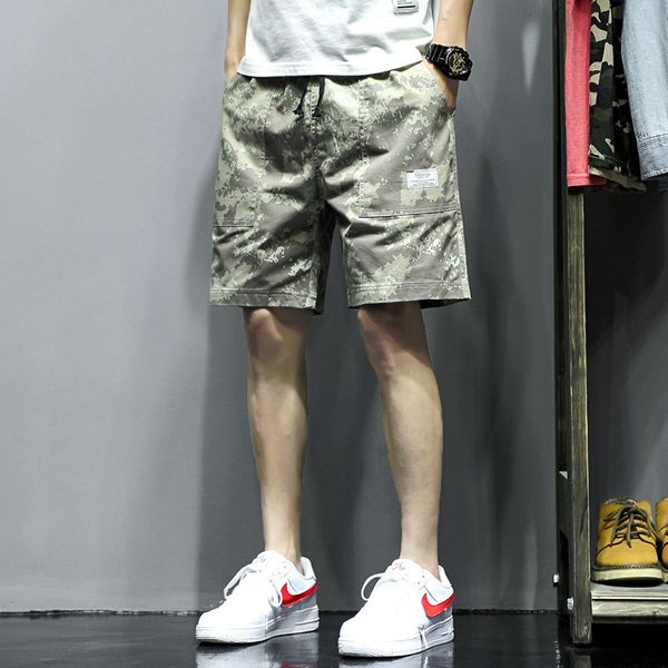 

2020 new men's summer korean fashion casual youth camouflage 5-point shorts, White;black