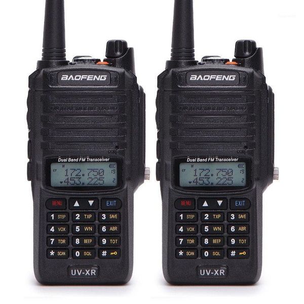 

2pcs baofeng uv-xr 10w high power ip67 waterproof two way radio dual band handheld walkie talkie for hunting hiking raining1