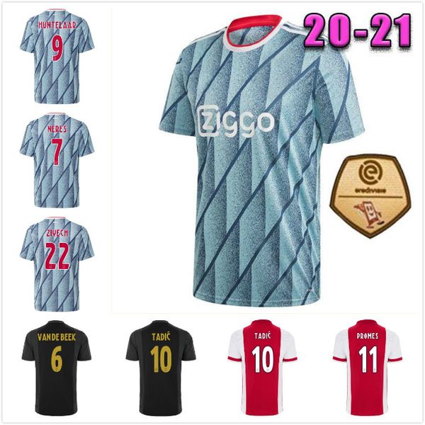 

3xl 4xl 20 21 ajax jersey home away van de beek schone soccer jerseys soccer shirt 2020 2021 tadic dolberg huntelaar ziyec football uniform, Black;yellow