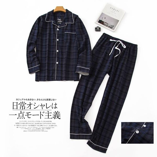 

men's sleepwear plus size men fashion loose soft flannel fabric comfortable cotton plaid pajama set, Black;brown