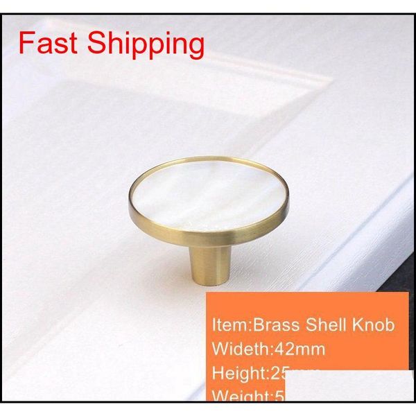 

nordic brass kitchen drawer cabinet door knobs handles white nature shell furniture hardware cupboard wardr qyluai dh_seller2010