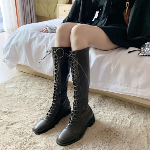 

обувь женские резиновые сапоги роскошный дизайнер круглые носки сапоги женские дождь осень моды дамы низкий рок середина теленок 2020, Black