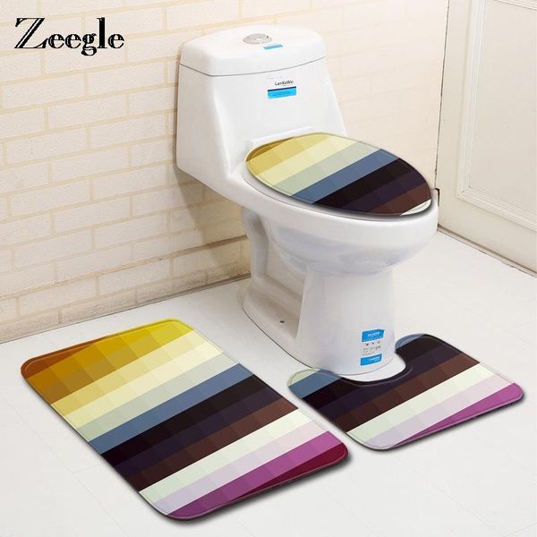 

bath mats zeegle mat 3d abstract printed bathroom carpet absorbent for toilet floor non-slip rugs shower