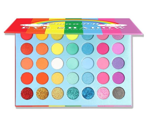 

new 35 color rainbow matte eyeshadow makeup pallete sequin metallic eyeshadow pallete waterproof glitter eye makeup tslm1