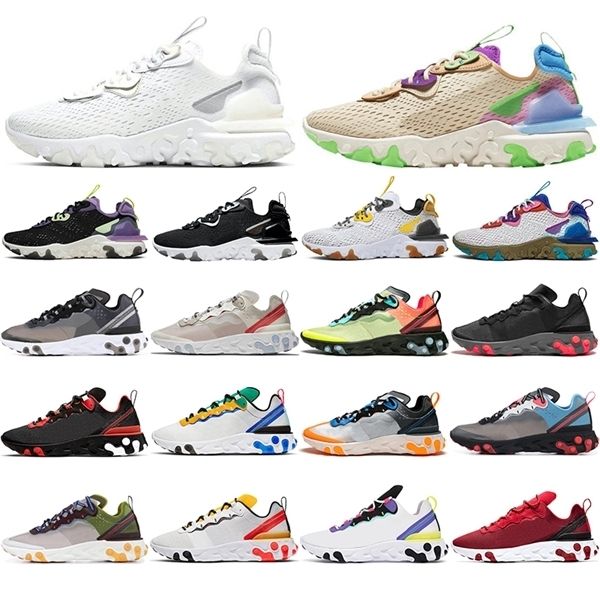 

2021 running shoes for men women react 87 element 55 vision lemon venom black iridescent desert oasis mens trainers sports sneakers fashion