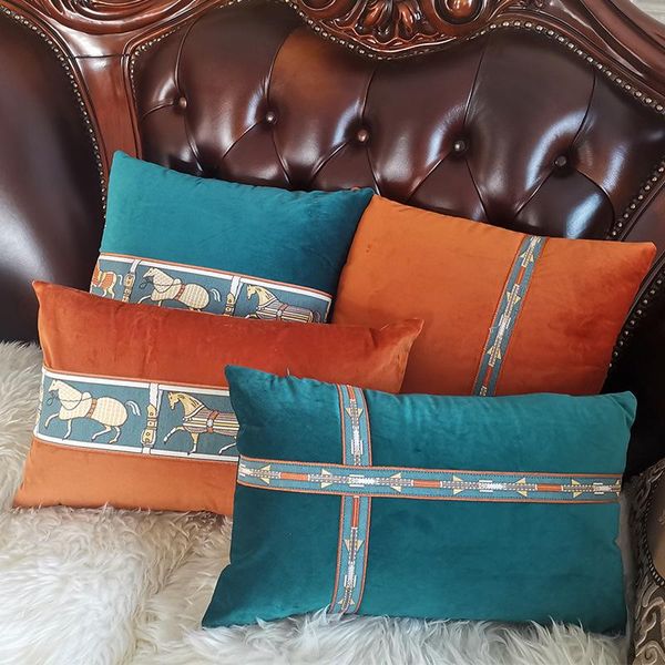 

cushion/decorative pillow embroidery velvet sofa cushion cover 30x50/45x45cm stitching jacquard throw cases decorative home office el car