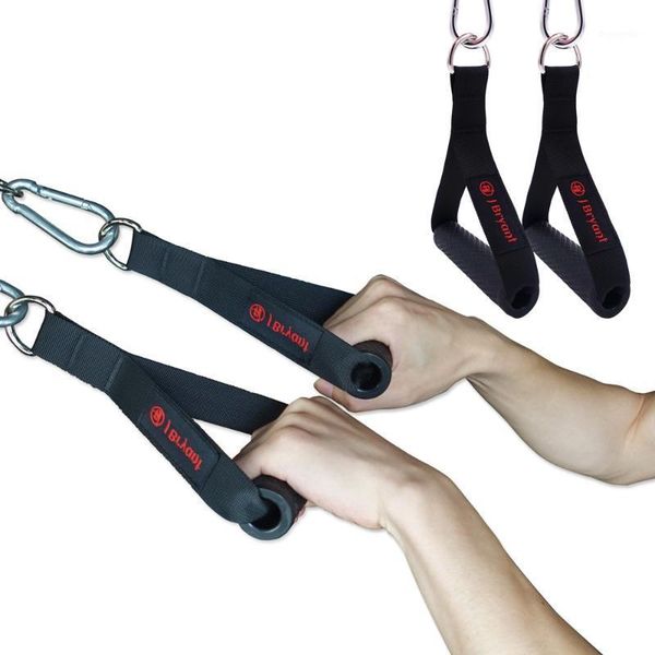 

2 pcs resistance band handle tricep rope cable machine attachments with super strong nylon webbing tpe grip with solid abs cores1