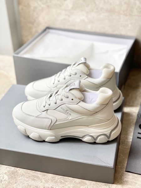 

designer womens sneakers luxury white lace-up mesh round head flat heel with box size 35-39, Black