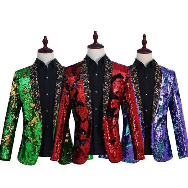 

mens new arrival blazers sequins stage costumes suits nightclubs dj singer costumes male slim fit, White;black