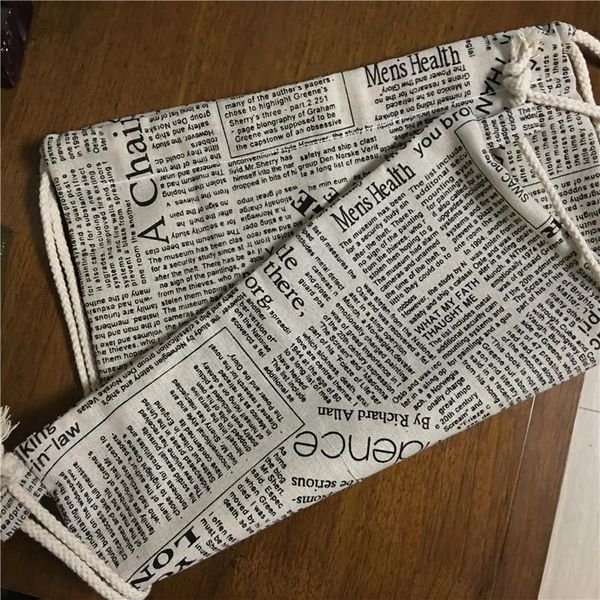 

yile хлопковое белье drawstring путешествия рюкзак книга сумка обувь сортированная сумка английская газета 1217 4 или хлопок h wmtgdu