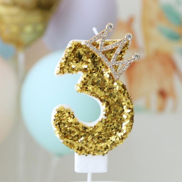 

gradient rainbow crown crown number candle для торт для вечеринки поставляет торт топпер украшения безопасный бездымный детский душ подарок