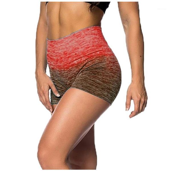 

tie-dye print sports shorts women fitness high waist elastic gradient shorts jogger ladies workout sweatpants short trouser1, White;black