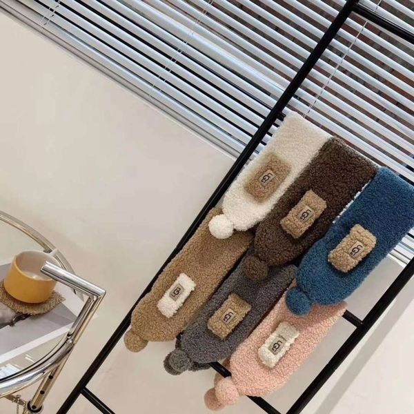 

serge children's scarf korean oil version six color simple cute cashmere bib student, Red;brown