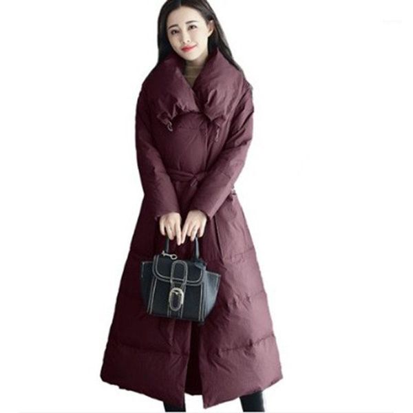 

winter women outerwear 2020 new fashion long stand collar female down cotton coat thick warm ladies parkas jacket ok5171, Black