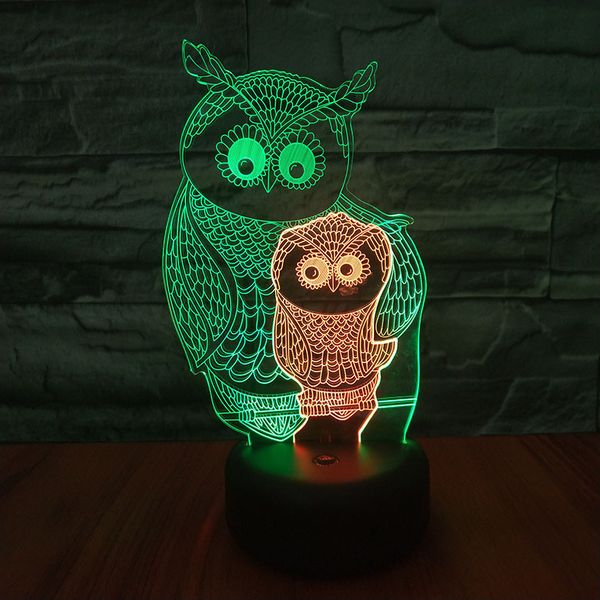

2021 new owl shape 2 colors changing bedroom novelty led light night lamp for kids 8ahg