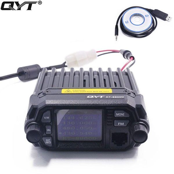 

qyt kt-8900d mini walkie talkie kt 8900 quad display upgraded of kt8900d 25w dual band uhf/vhf car mobile radio for traveling