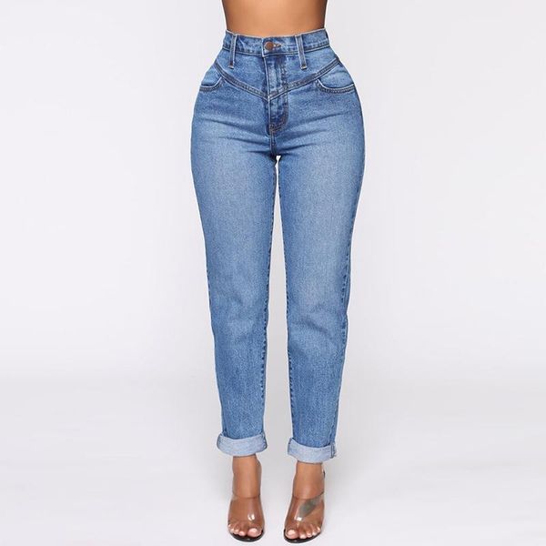 

blue high waist trousers wide-leg jeans women's vintage straight fashion casual jogging femme streetwear joker female jean pants