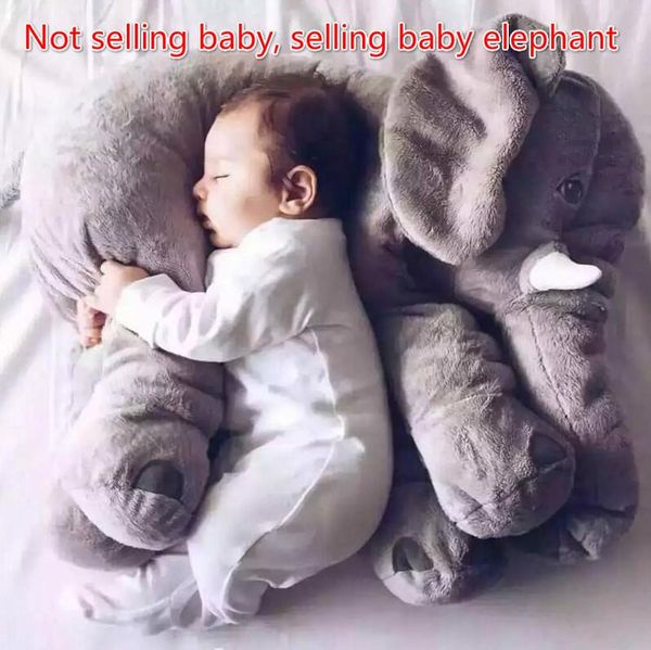 

cushion/decorative pillow cute stuffed baby accompany doll xmas gift 40cm/60cm elephant height large plush toy kids sleeping back cushion