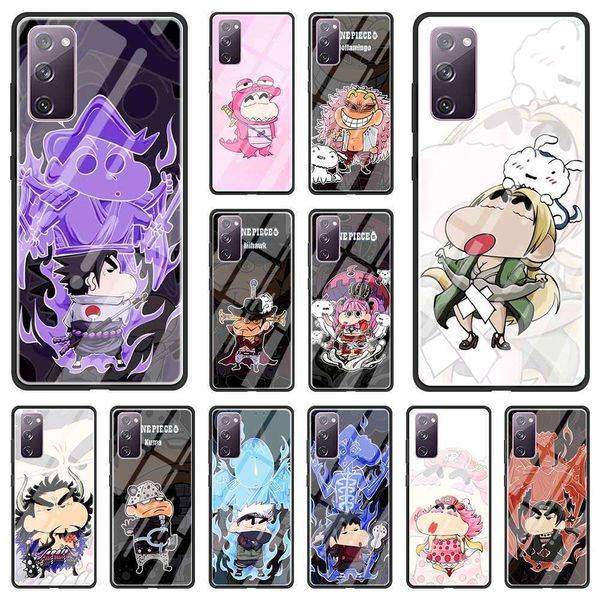 

3naruto - samsung galaxy note 20 ultra 10 lite s20 fe s9 s10 s8 plus one-piece, toughened glass casecf1