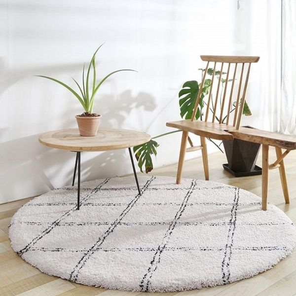 

carpets all beige color round shaped geometric area rug, big size home decoration morocco pattern living room carpet 3cm thick