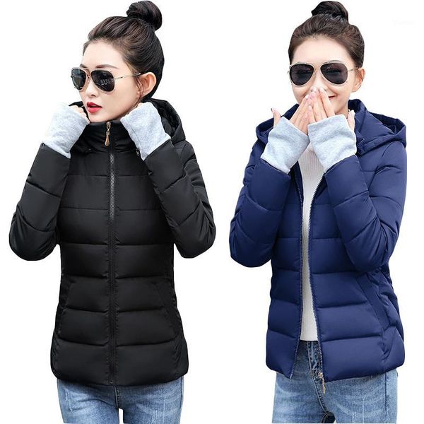

autumn winter women basic jacket winter coat female slim hooded down cotton coats casual black jackets for women 2020 new1