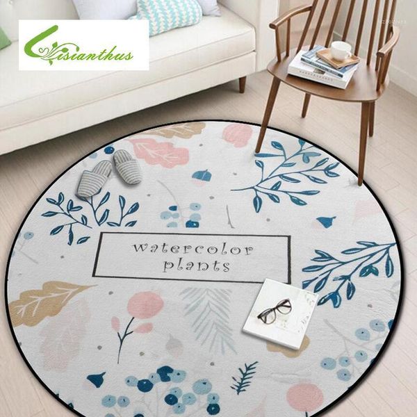 

round carpet 60-100cm anti-skid toilet floor mat tropical plants printed bedroom kitchen doormat carpet for living room yoga mat1