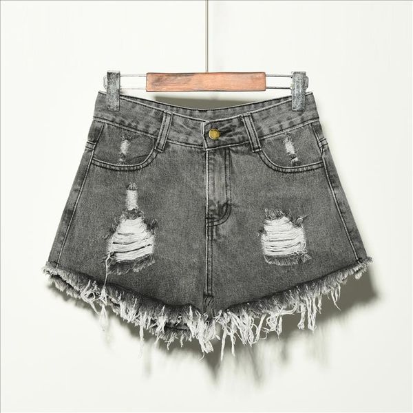 

2021 ripped pocket women shorts summer casual denim shorts vintage hole shorts denim for women ns8958, White;black