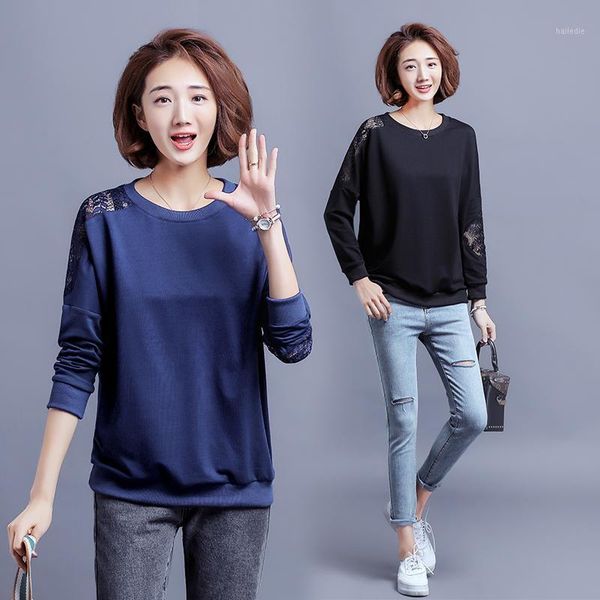 

coigarsam 5xl plus size casual lace blouse women new spring patchwork blusas womens and blouses blue black 190081, White