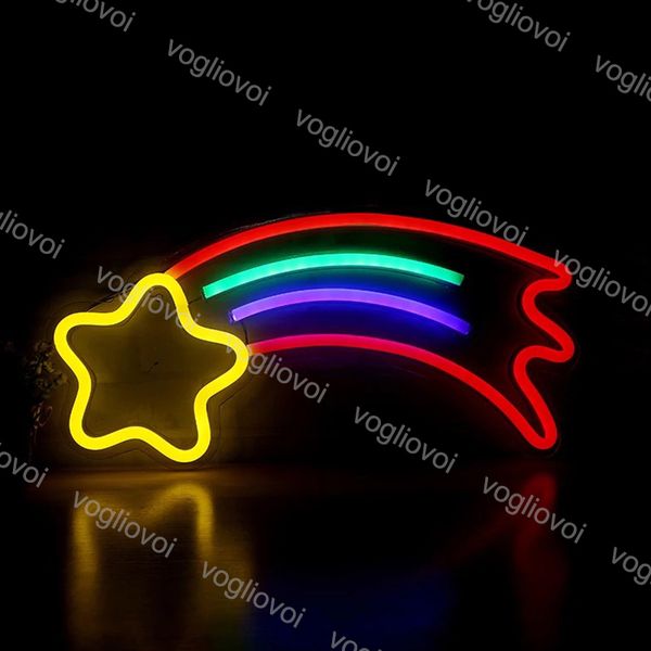 

led neon sign smd2835 night light design meteor model with transparent backplane holiday xmas party wedding table lamps dhl