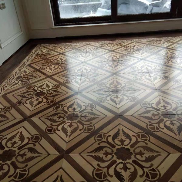 Cerejeira De Madeira De Madeira Parquet Parquet Cerâmica Cenários Ferramenta Tapete Quarto Conjunto Doméstica Sólida Telhas De Madeira Medalhão Interior Art Deco Wall Inlay Revestimento