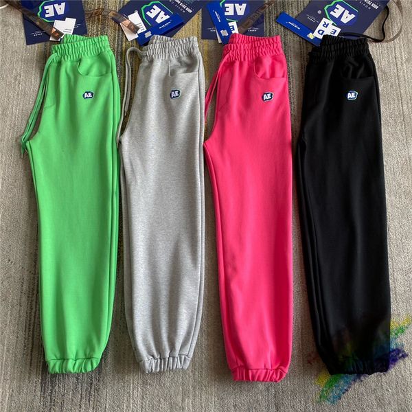 

sweatpants men women embroidered pants plus velvet thickening trousers, Black