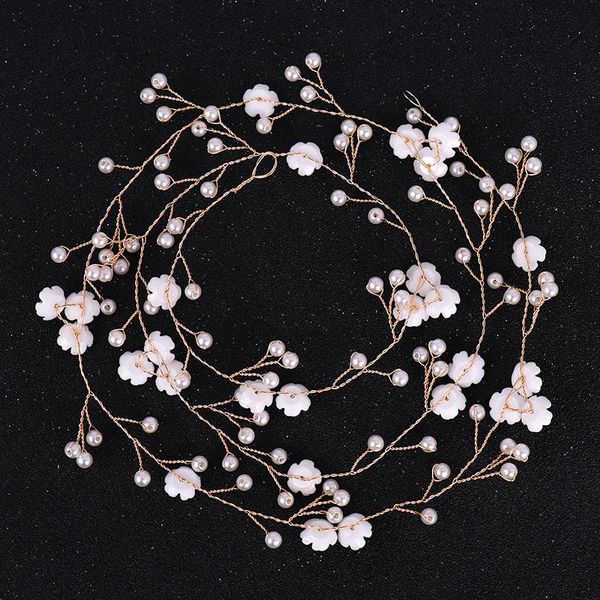 

1m long design flower pearl head ornaments lengthening bridal jewelry headwear wedding accessories wholesale, Golden;silver