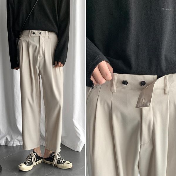 

men's fashion wide leg pants male leisure casual pants high-quality grey/black/rice white color loose trousers plus size s-xl1