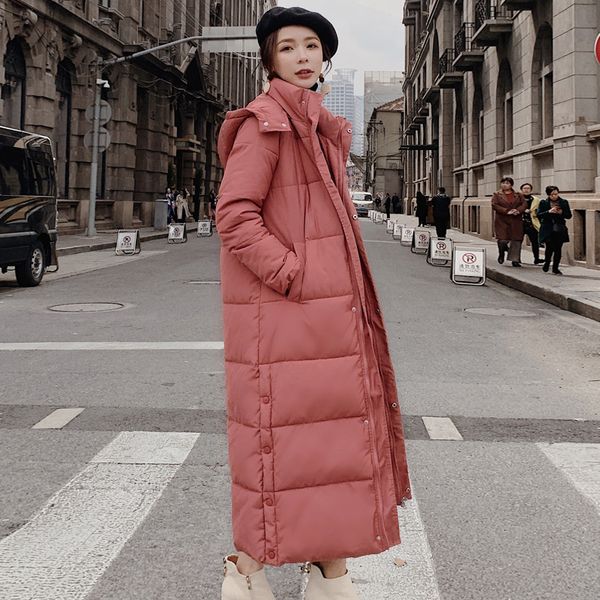 

women's cotton coat 2020 winter warm collection jacket fashion long windproof sleeves with hoodie jackets t7h9, Black