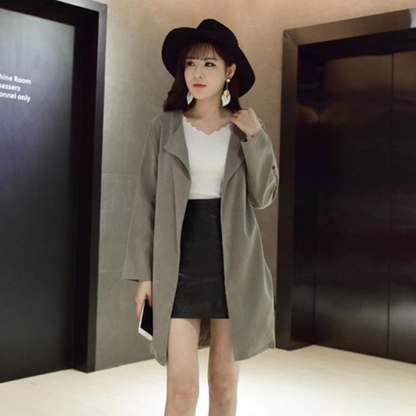 

women's trench coats in 2021 the skin texture with long coat dust, Tan;black