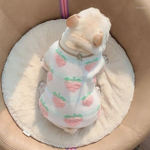 

cute peach dog sweater dog's clothes1