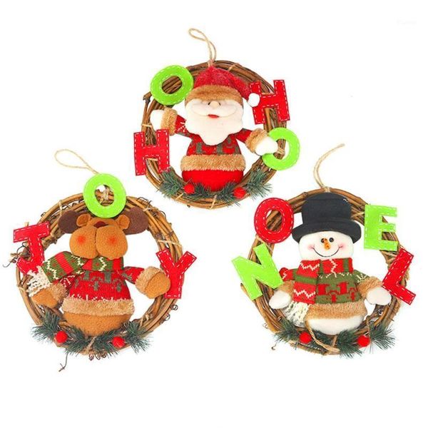

1 pcs christmas garland christmas pendant natural rattan wreath diy garland hanging ornaments decorations for home1