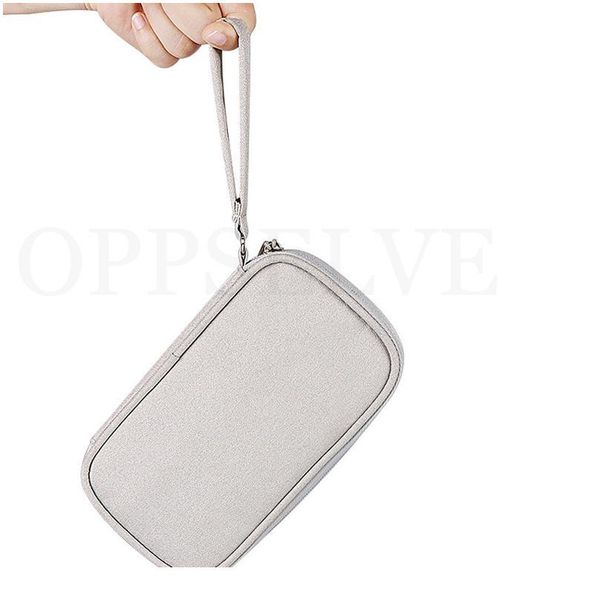 

durable polyester storage bag multifunctional mesh pockets organizer portable earphone wire power bank pouch bag cell ph qylljb