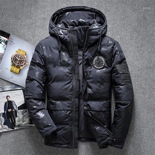 

new duck down jacket men coat thick snow parka hooded warm winter jacket male outerwear1, Black