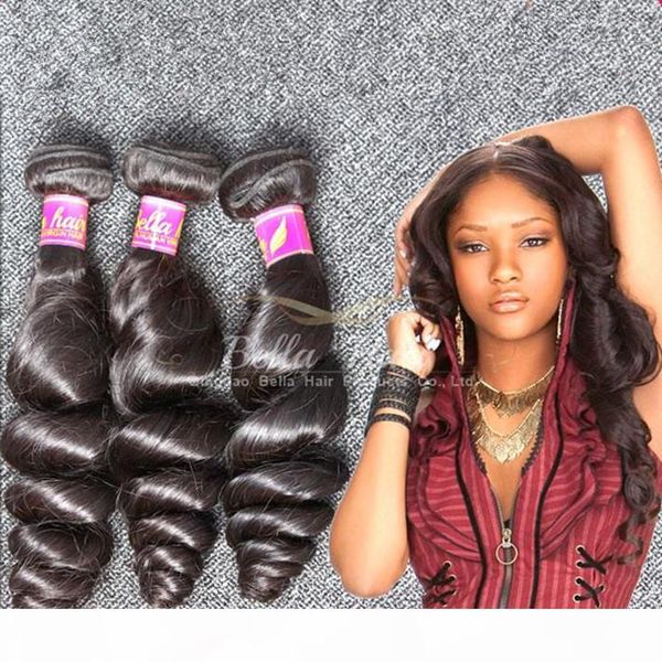

selling human hair extension 4pcs lot malaysian human hair wavy loose wave 10-24inch natural color hair bundles ing, Black
