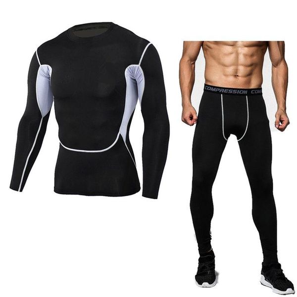 

men's compression sportswear suits camouflage gym tights training clothes workout jogging sports set running rashguard tracksuit, Gray
